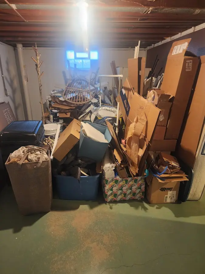 Roll-off dumpster container at job site for 4 Yard Dumpster Rental in Concord